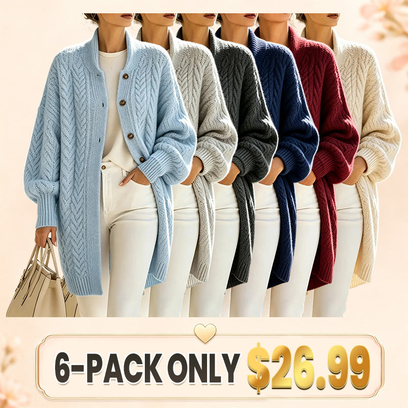 🔥Black Friday Deal | Cozy Oversized Cable-knit Wool Blend Cardigan