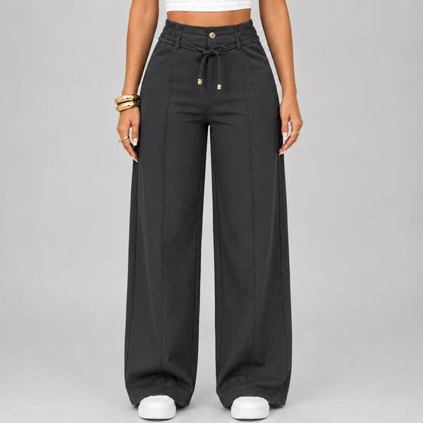 ⚡New Summer Drawstring High Waist Wide Leg Pants