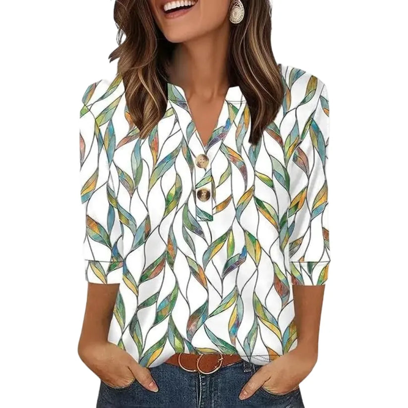 Womens Tops 3/4 Sleeve Heley Shirts for Women Fashion Blouses