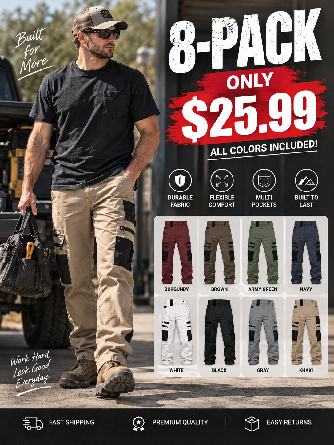 🔥Men's Loose-Fit Utility Jeans🔥All Colors Included