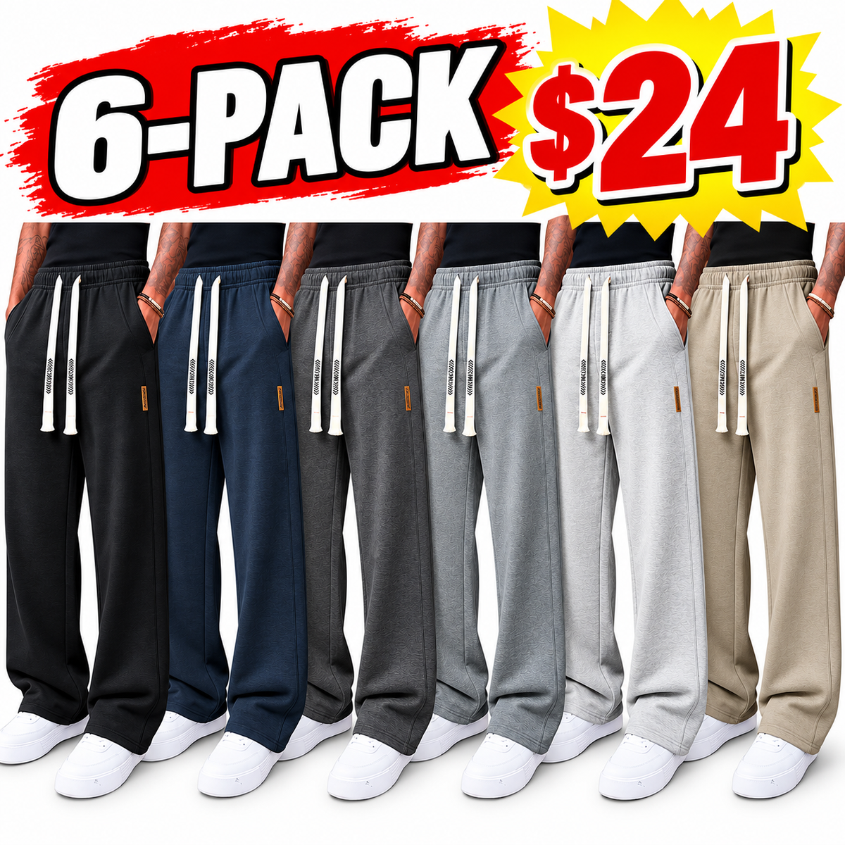 Men's casual pants —loose straight-leg