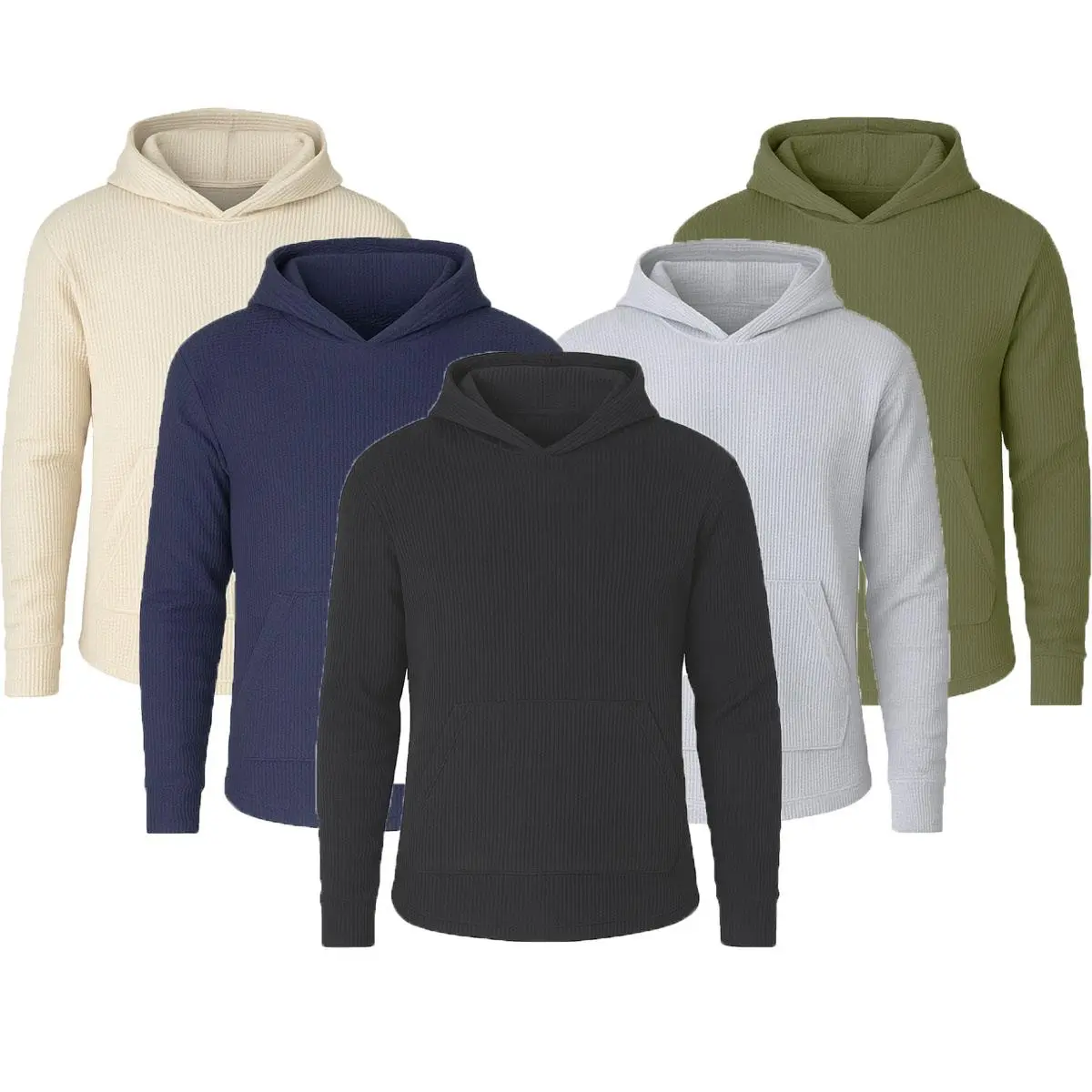 Men's Multi Waffle Knit Pullover Hoodie