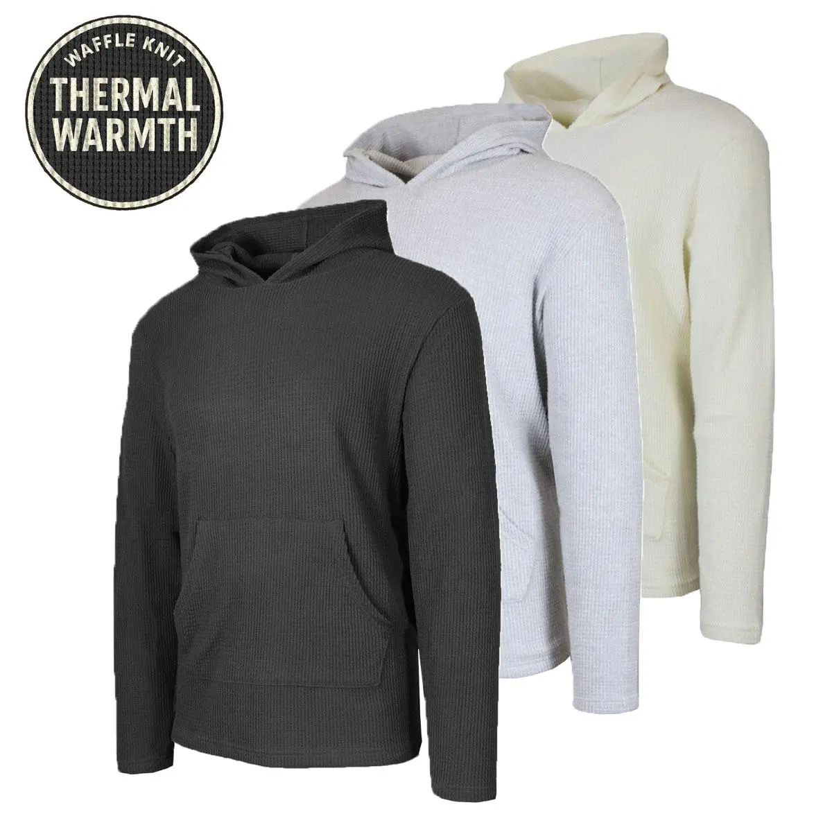 Men's Multi Waffle Knit Pullover Hoodie