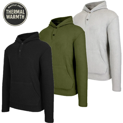 Men's Multi Waffle Knit Pullover Hoodie