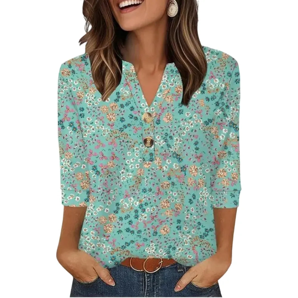 Women’s 3/4 Sleeve Blouse, Casual Loose Fit Fashion Top