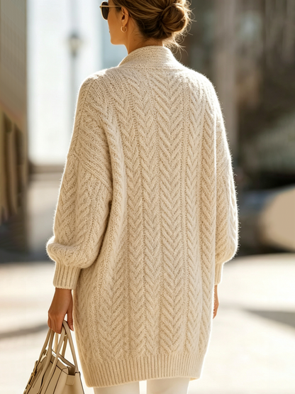 🔥Black Friday Deal | Cozy Oversized Cable-knit Wool Blend Cardigan